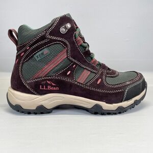 LL Bean Trail Model 4 TEK 2.5 Hiking Boots Womens Size 6 M Burgundy Green Shoes